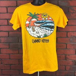 Call Your Mother Mens Medium Good Vibes Shirt – Casual Graphic‎ Tee